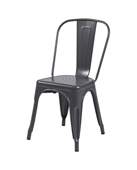 Krzesło Paris inspirowane Tolix grafitowe