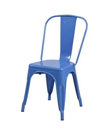 Krzesło Paris inspirowane Tolix niebieskie