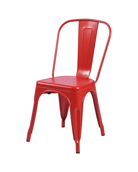 Krzesło Paris inspirowane Tolix czerwone