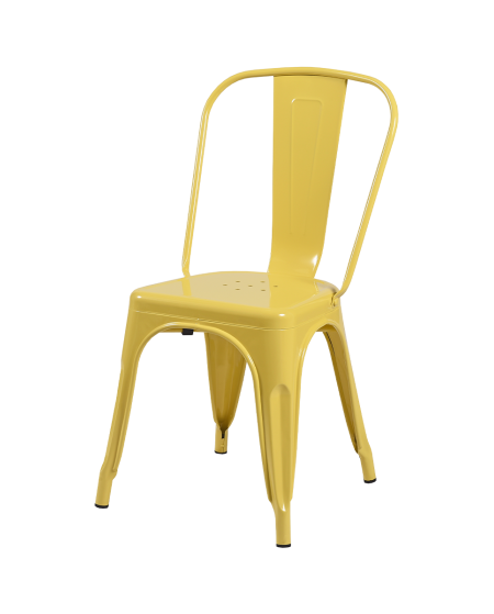 Krzesło Paris inspirowane Tolix żółte