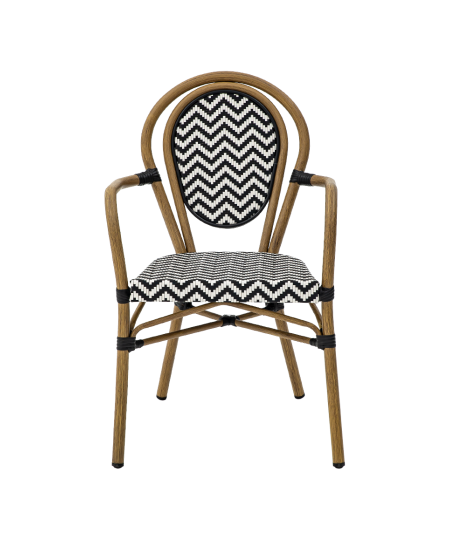 Krzesło Riccardo Arm czarno-białe