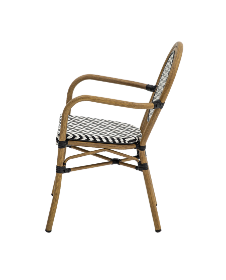 Krzesło Riccardo Arm czarno-białe