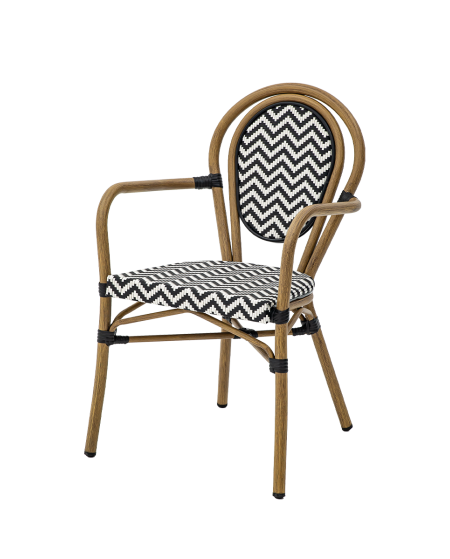 Krzesło Riccardo Arm czarno-białe