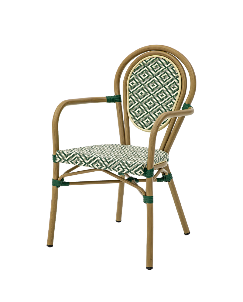 Krzesło Riccardo Arm zielone