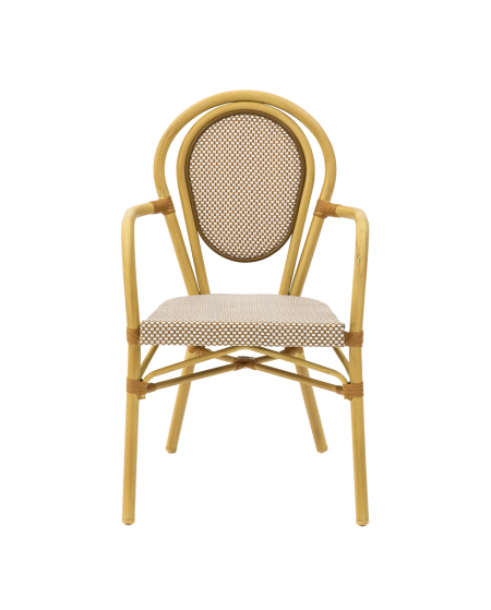 Krzesło Riccardo Arm brązowo-beżowe