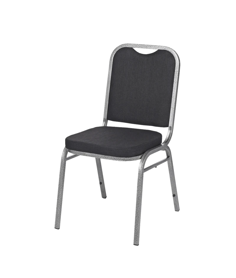 Stolička PARTY, čierna/strieborná