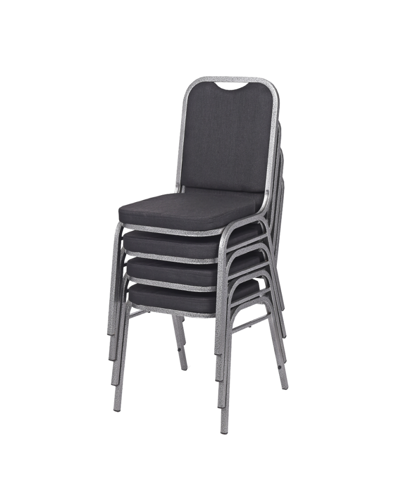 Stolička PARTY, čierna/strieborná