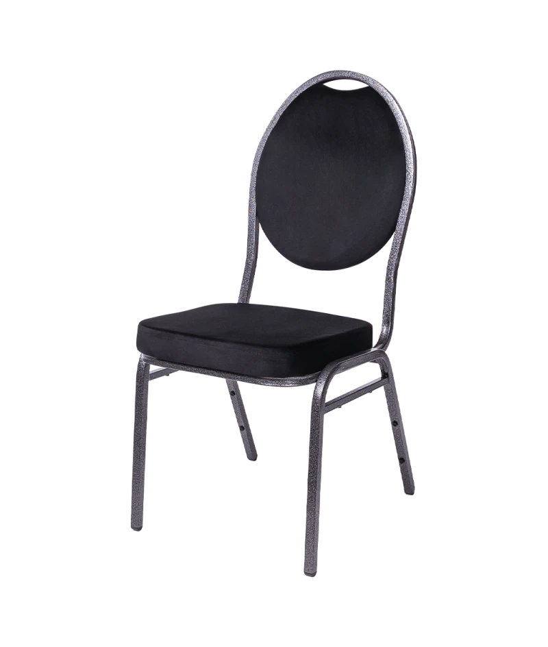 Stolička HERMAN, čierna, velúr