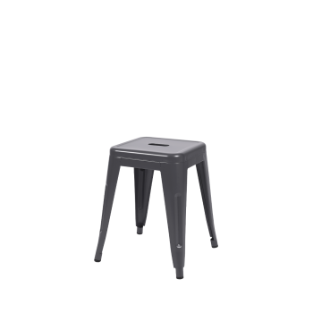 Taboret Paris inspirowany Tolix grafitowy