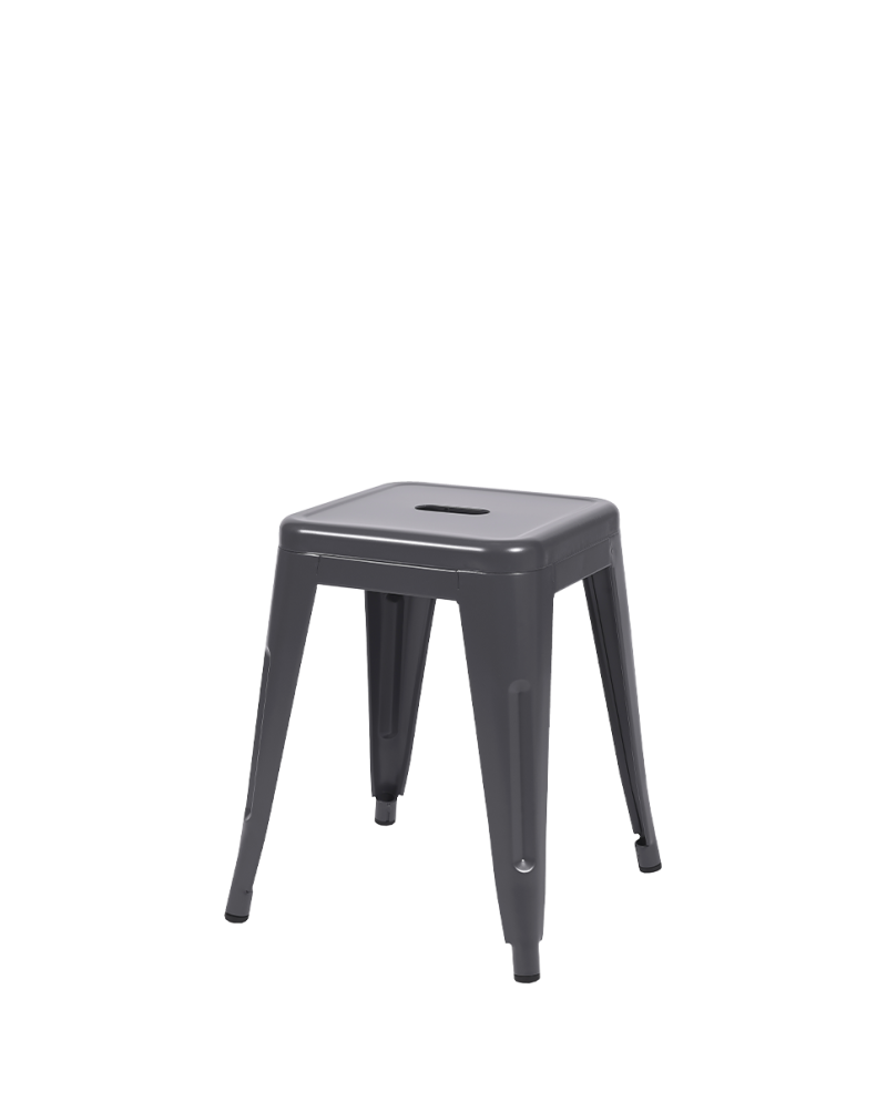 Taboret Paris inspirowany Tolix grafitowy
