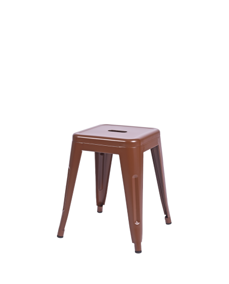 Taboret Paris inspirowany Tolix brązowy