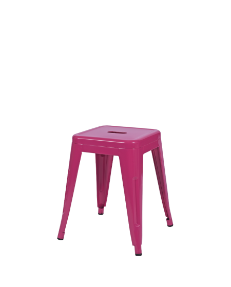 Taboret Paris inspirowany Tolix różowy