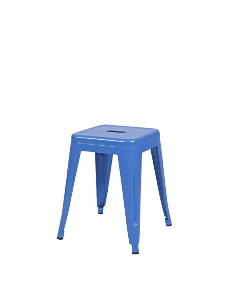 Taboret Paris inspirowany Tolix niebieski
