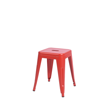 Taboret Paris inspirowany Tolix czerwony