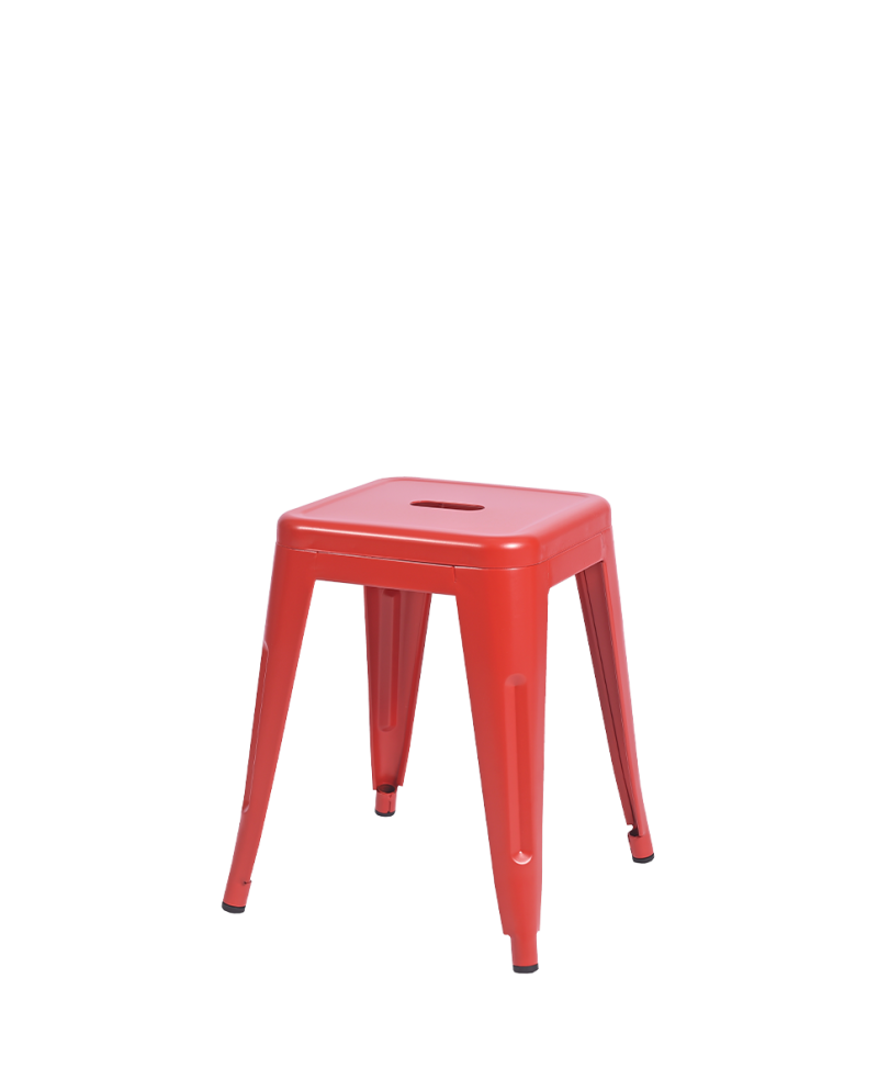 Taboret Paris inspirowany Tolix czerwony