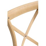Krzesło ślubne CROSS-BACK WOOD RATTAN naturalny pobielany