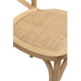 Krzesło ślubne CROSS-BACK WOOD RATTAN naturalny pobielany