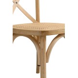 Krzesło ślubne CROSS-BACK WOOD RATTAN naturalny pobielany