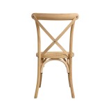 Krzesło ślubne CROSS-BACK WOOD RATTAN naturalny pobielany
