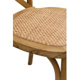 Krzesło ślubne CROSS-BACK WOOD RATTAN jasny rustykalny