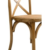 Krzesło ślubne CROSS-BACK WOOD RATTAN jasny rustykalny