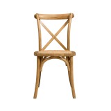 Krzesło ślubne CROSS-BACK WOOD RATTAN jasny rustykalny