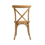 Krzesło ślubne CROSS-BACK WOOD RATTAN jasny rustykalny