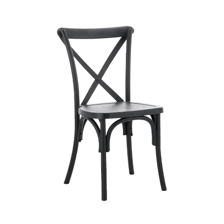 Krzesło ślubne CROSS-BACK POLYWOOD czarne