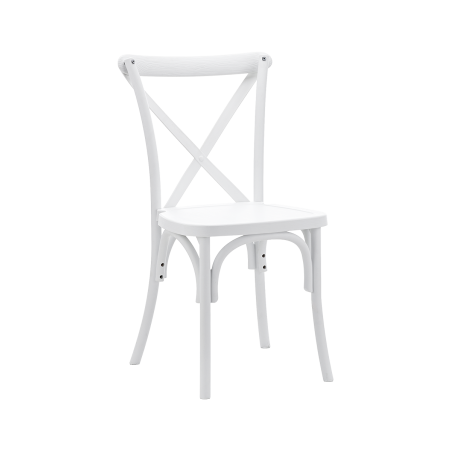 Krzesło ślubne CROSS-BACK POLYWOOD białe