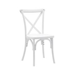 Krzesło ślubne CROSS-BACK POLYWOOD białe