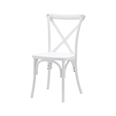 Krzesło ślubne CROSS-BACK POLYWOOD białe