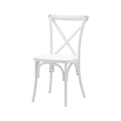 Krzesło ślubne CROSS-BACK POLYWOOD białe