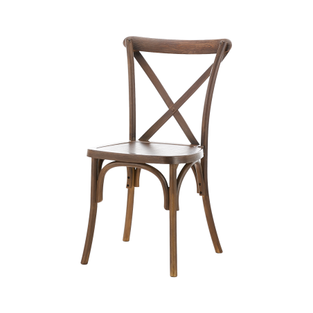 Krzesło ślubne CROSS-BACK POLYWOOD orzechowe