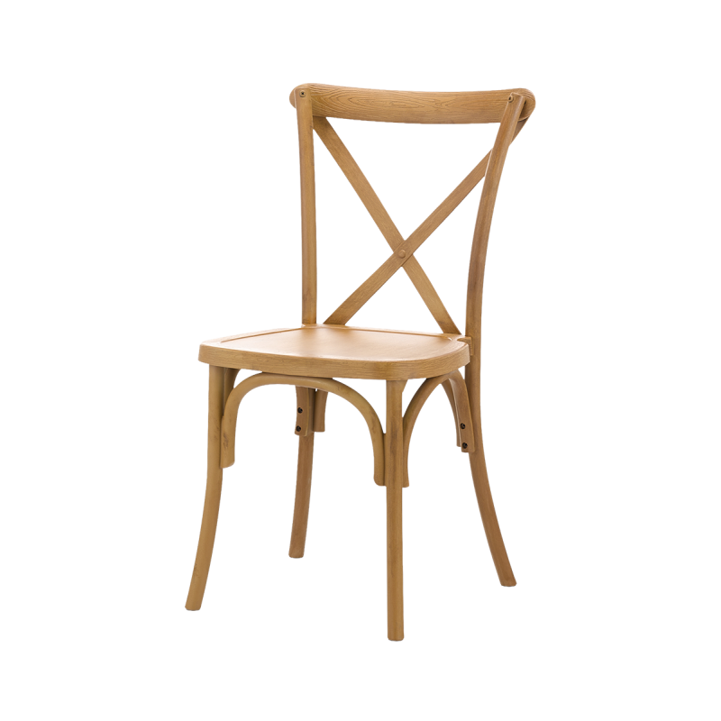 Krzesło ślubne CROSS-BACK POLYWOOD naturalne