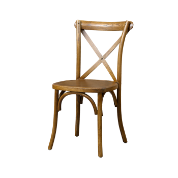 Krzesło Cross-Back Wood ciemne rustykalne