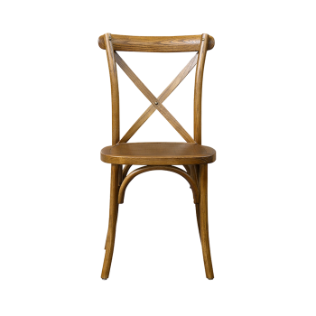 Krzesło Cross-Back Wood ciemne rustykalne