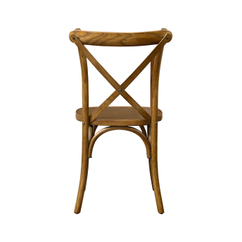 Krzesło Cross-Back Wood ciemne rustykalne