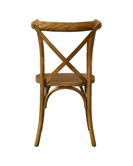 Krzesło Cross-Back Wood ciemne rustykalne