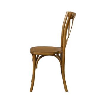 Krzesło Cross-Back Wood ciemne rustykalne