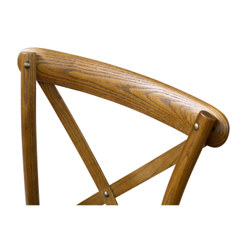 Krzesło Cross-Back Wood ciemne rustykalne