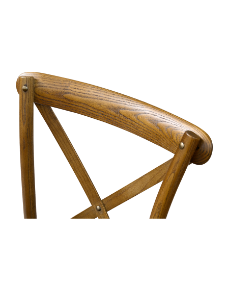 Krzesło Cross-Back Wood ciemne rustykalne