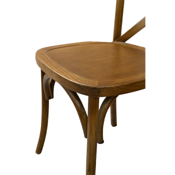 Krzesło Cross-Back Wood ciemne rustykalne