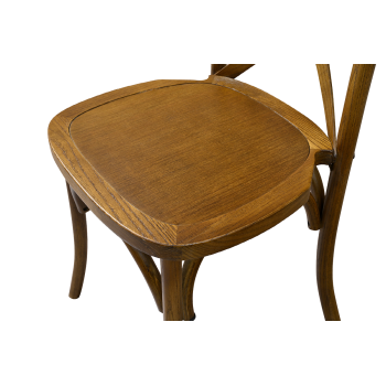 Krzesło Cross-Back Wood ciemne rustykalne