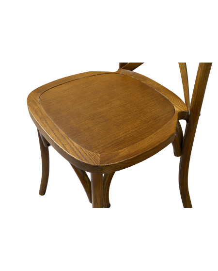 Krzesło Cross-Back Wood ciemne rustykalne