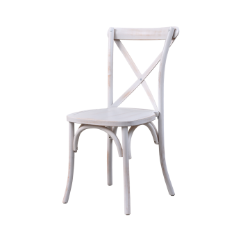 Krzesło Cross-Back Wood białe postarzane