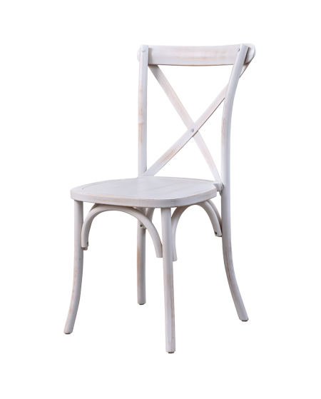 Krzesło Cross-Back Wood białe postarzane