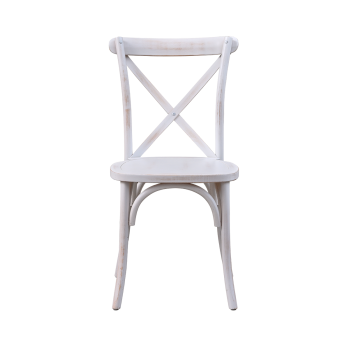 Krzesło Cross-Back Wood białe postarzane