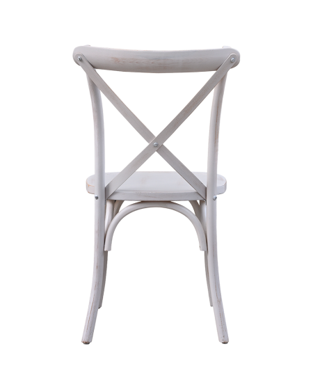 Krzesło Cross-Back Wood białe postarzane