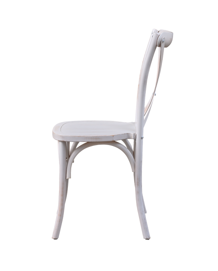 Krzesło Cross-Back Wood białe postarzane