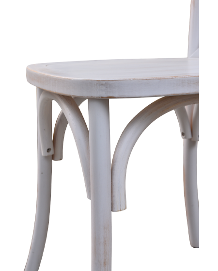Krzesło Cross-Back Wood białe postarzane
